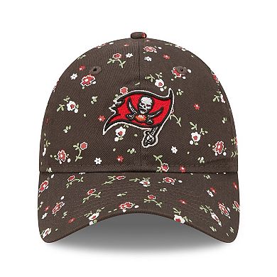 Women's New Era Pewter Tampa Bay Buccaneers  Floral 9TWENTY Adjustable Hat