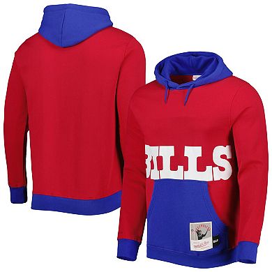 Men's Mitchell & Ness Red Buffalo Bills Big Face 5.0 Pullover Hoodie