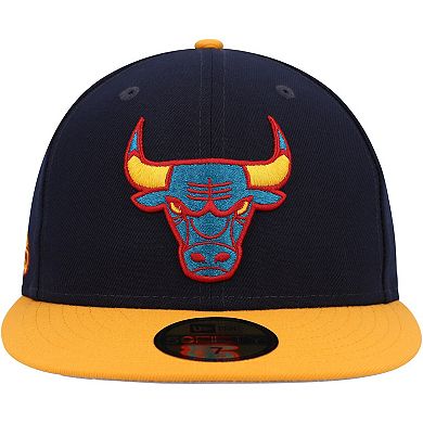 Men's New Era Navy/Gold Chicago Bulls Midnight 59FIFTY Fitted Hat