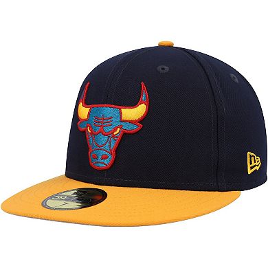 Men's New Era Navy/Gold Chicago Bulls Midnight 59FIFTY Fitted Hat