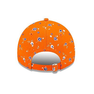 Women's New Era Orange Denver Broncos  Floral 9TWENTY Adjustable Hat