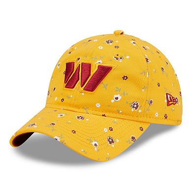 Women's New Era Gold Washington Commanders  Floral 9TWENTY Adjustable Hat