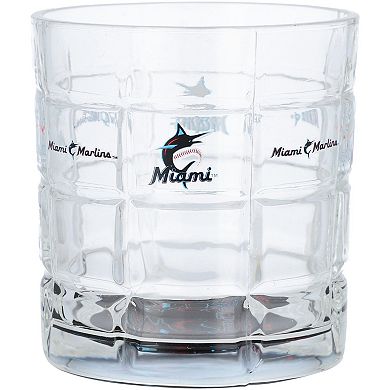 Miami Marlins 10oz. Team Bottoms Up Squared Rocks Glass