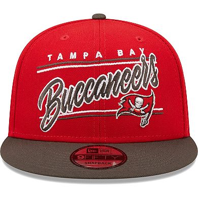 Men's New Era Scarlet/Pewter Tampa Bay Buccaneers Team Script 9FIFTY Snapback Hat