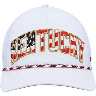 Men's '47 White Kentucky Wildcats Stars and Stripes Flag Flutter Hitch Snapback Hat