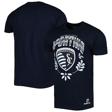 Men's Mitchell & Ness Navy Sporting Kansas City Serape T-Shirt