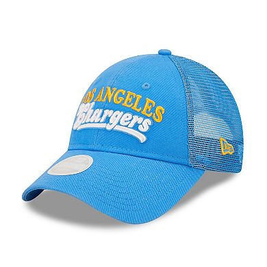 Women's New Era   Powder Blue Los Angeles Chargers Team Trucker 9FORTY Snapback Hat