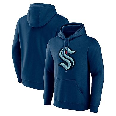 Men's Fanatics Branded Deep Sea Blue Seattle Kraken Primary Logo Pullover Hoodie