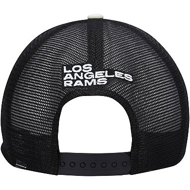 Men's New Era Cream/Black Los Angeles Rams Chrome Collection 9FIFTY Trucker Snapback Hat
