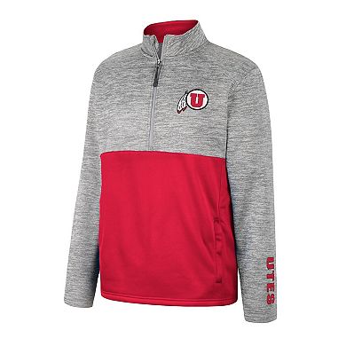 Men's Colosseum Gray Utah Utes John Half-Zip Jacket