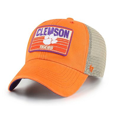 Men's '47 Orange Clemson Tigers Four Stroke Clean Up Trucker Snapback Hat