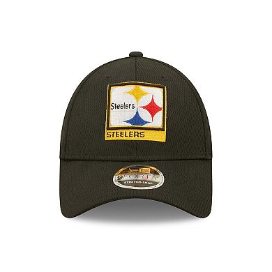 Men's New Era Black Pittsburgh Steelers Framed AF 9FORTY Snapback Hat