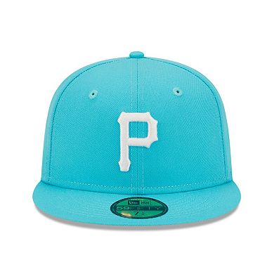 Men's New Era Blue Pittsburgh Pirates Vice Highlighter Logo 59FIFTY Fitted Hat