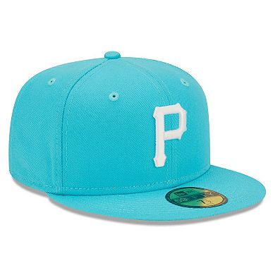 Men's New Era Blue Pittsburgh Pirates Vice Highlighter Logo 59FIFTY Fitted Hat