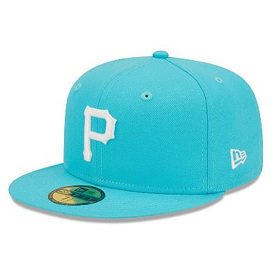 Men's New Era Blue Pittsburgh Pirates Vice Highlighter Logo 59FIFTY Fitted Hat