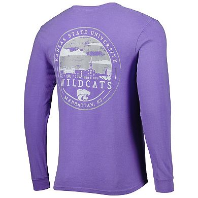 Men's Purple Kansas State Wildcats Circle Campus Scene Long Sleeve T-Shirt