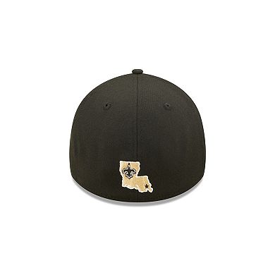 Men's New Era Black New Orleans Saints Elemental 39THIRTY Flex Hat