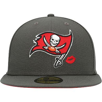 Men's New Era Pewter Tampa Bay Buccaneers Lips 59FIFTY Fitted Hat