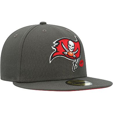 Men's New Era Pewter Tampa Bay Buccaneers Lips 59FIFTY Fitted Hat