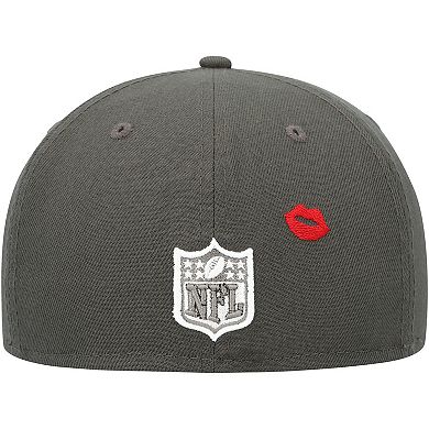 Men's New Era Pewter Tampa Bay Buccaneers Lips 59FIFTY Fitted Hat