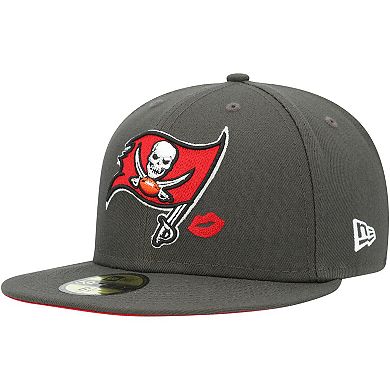 Men's New Era Pewter Tampa Bay Buccaneers Lips 59FIFTY Fitted Hat