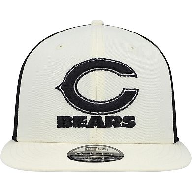 Men's New Era Cream/Black Chicago Bears Chrome Collection 9FIFTY Trucker Snapback Hat