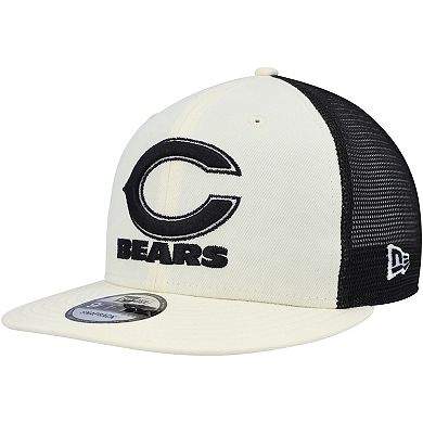 Men's New Era Cream/Black Chicago Bears Chrome Collection 9FIFTY Trucker Snapback Hat