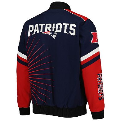 Men's G-III Sports by Carl Banks Navy New England Patriots Extreme Redzone Full-Snap Varsity Jacket