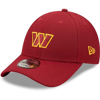 Men's New Era Burgundy Washington Commanders Logo Essential 9FORTY Adjustable Hat