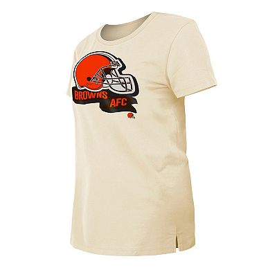 Women's New Era Cream Cleveland Browns Chrome Sideline T-Shirt