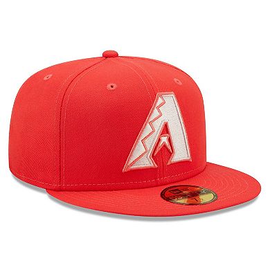 Men's New Era Red Arizona Diamondbacks Lava Highlighter Logo 59FIFTY Fitted Hat