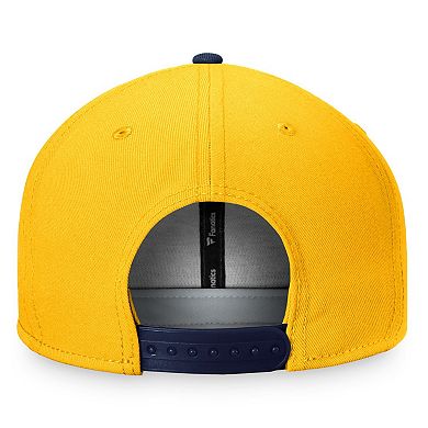 Men's Fanatics Branded Gold/Navy Nashville Predators Iconic Color Blocked Snapback Hat
