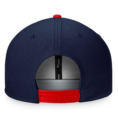 Men's Fanatics Branded Navy/Red Columbus Blue Jackets Iconic Color Blocked Snapback Hat