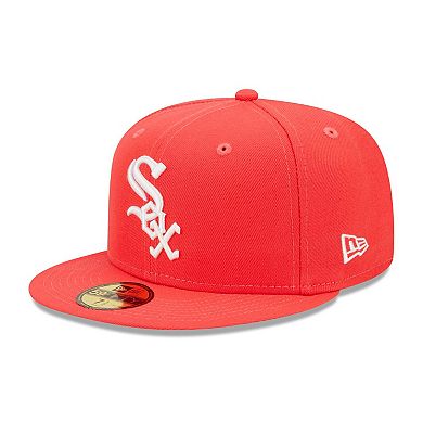 Men's New Era Red Chicago White Sox Lava Highlighter Logo 59FIFTY Fitted Hat