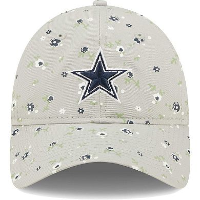 Women's New Era Gray Dallas Cowboys  Floral 9TWENTY Adjustable Hat