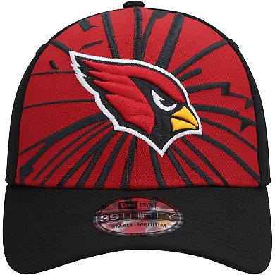 Men's New Era Cardinal/Black Arizona Cardinals Shattered 39THIRTY Flex Hat