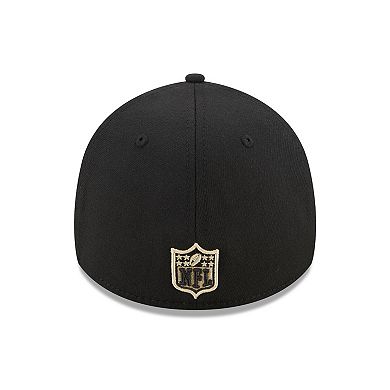 Men's New Era Gold/Black New Orleans Saints Shattered 39THIRTY Flex Hat