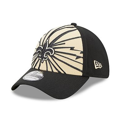 Men's New Era Gold/Black New Orleans Saints Shattered 39THIRTY Flex Hat