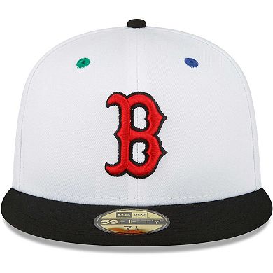 Men's New Era White/Black Boston Red Sox 1915 World Series Primary Eye 59FIFTY Fitted Hat