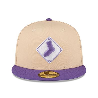 Men's New Era Peach/Purple Chicago White Sox 2005 World Series Side Patch 59FIFTY Fitted Hat