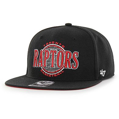 Men's '47 Black Toronto Raptors High Post Captain Snapback Hat