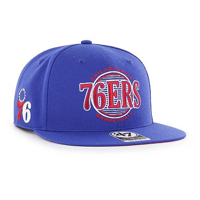 Men's '47 Royal Philadelphia 76ers High Post Captain Snapback Hat