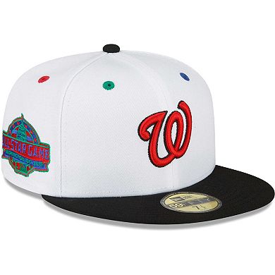 Men's New Era White/Black Washington Nationals 2018 MLB All-Star Game Primary Eye 59FIFTY Fitted Hat