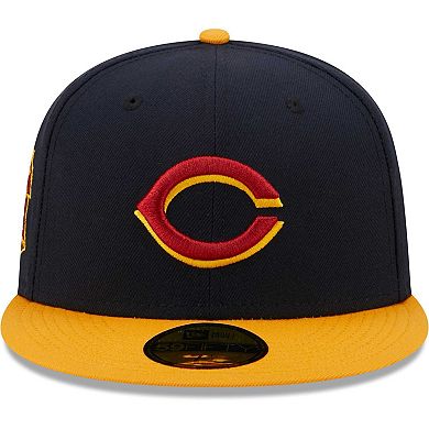 Men's New Era Navy/Gold Cincinnati Reds Primary Logo 59FIFTY Fitted Hat