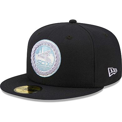 Men's New Era Navy Chicago White Sox 50th Anniversary 1983 MLB All-Star Game Lavender Undervisor 59FIFTY Fitted Hat