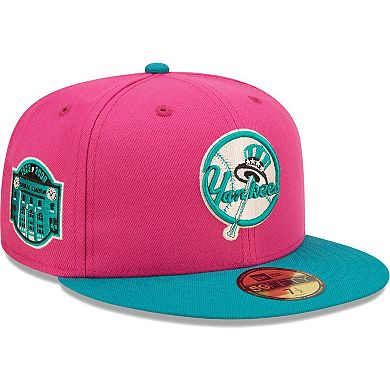 Men's New Era Pink/Green New York Yankees Cooperstown Collection Yankee Stadium Passion Forest 59FIFTY Fitted Hat