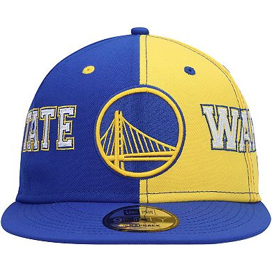 Men's New Era Royal/Gold Golden State Warriors Team Split 9FIFTY Snapback Hat