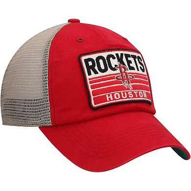 Men's '47 Red/Natural Houston Rockets Four Stroke Clean Up Snapback Hat