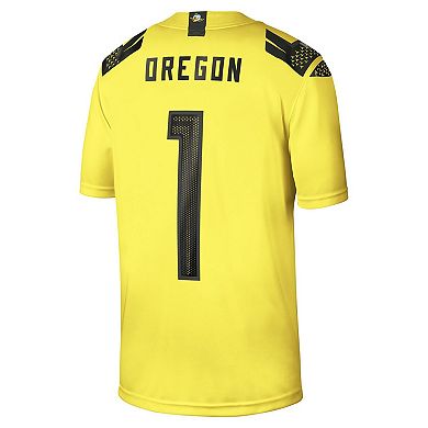Men's Nike #1 Yellow Oregon Ducks Alternate Game Jersey