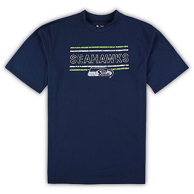 Men's Concepts Sport College Navy/Neon Green Seattle Seahawks Big & Tall Flannel Sleep Set